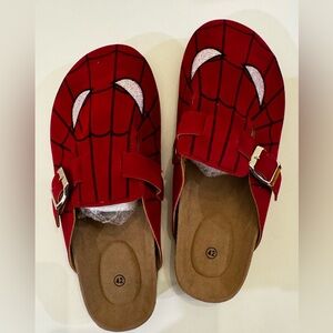 Spider-Man Red Web Sandals Slides Size 42 Marvel Inspired